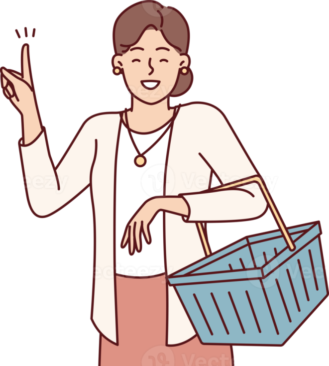 a woman wearing a lab coat and holding a basket