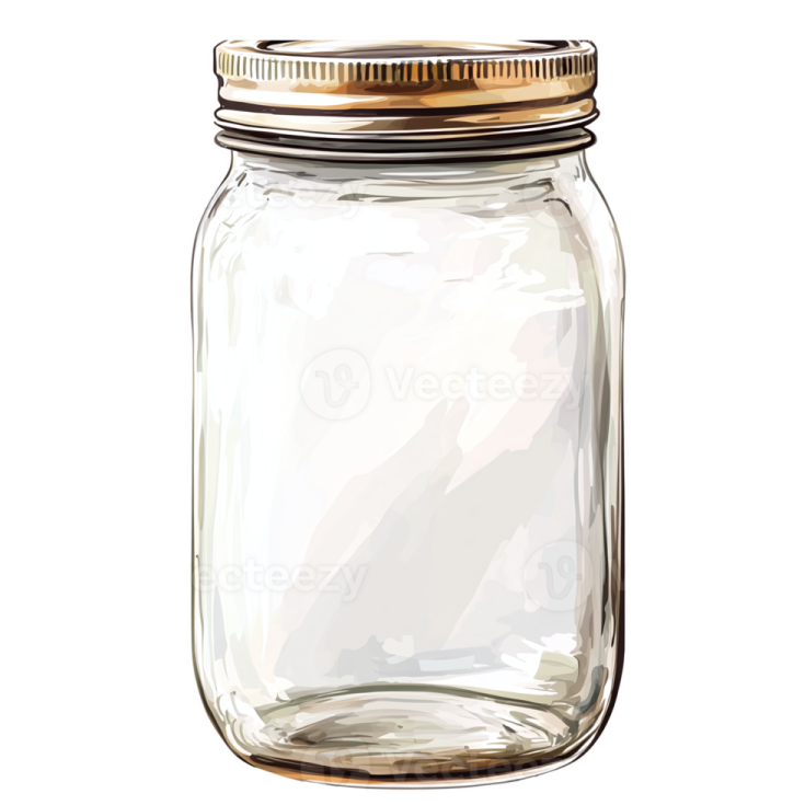 a glass jar with a gold lid