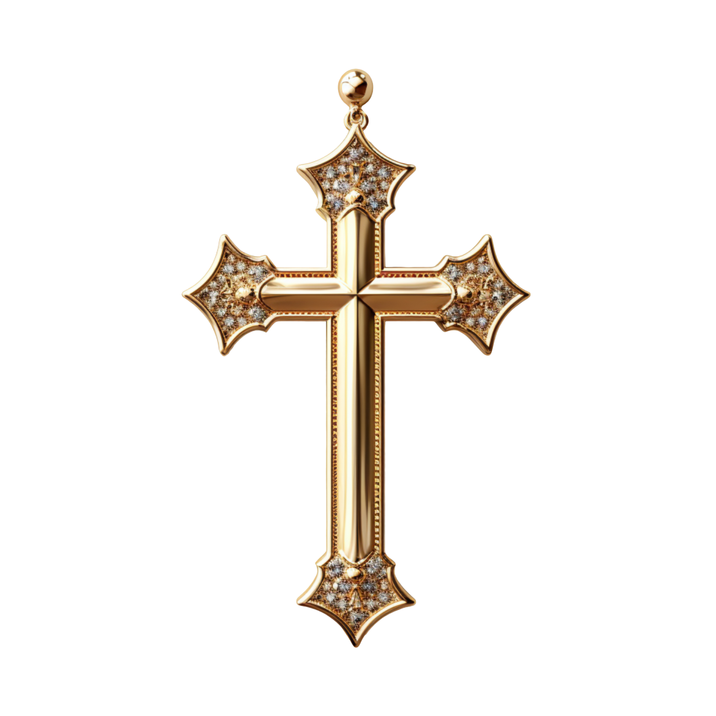14k yellow gold diamond cross pendant