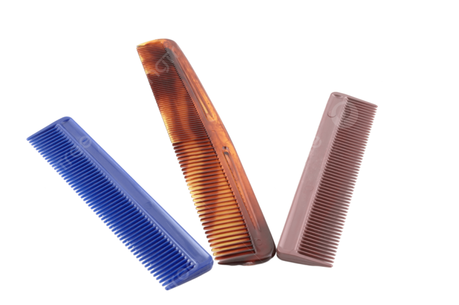 two combs on a white background