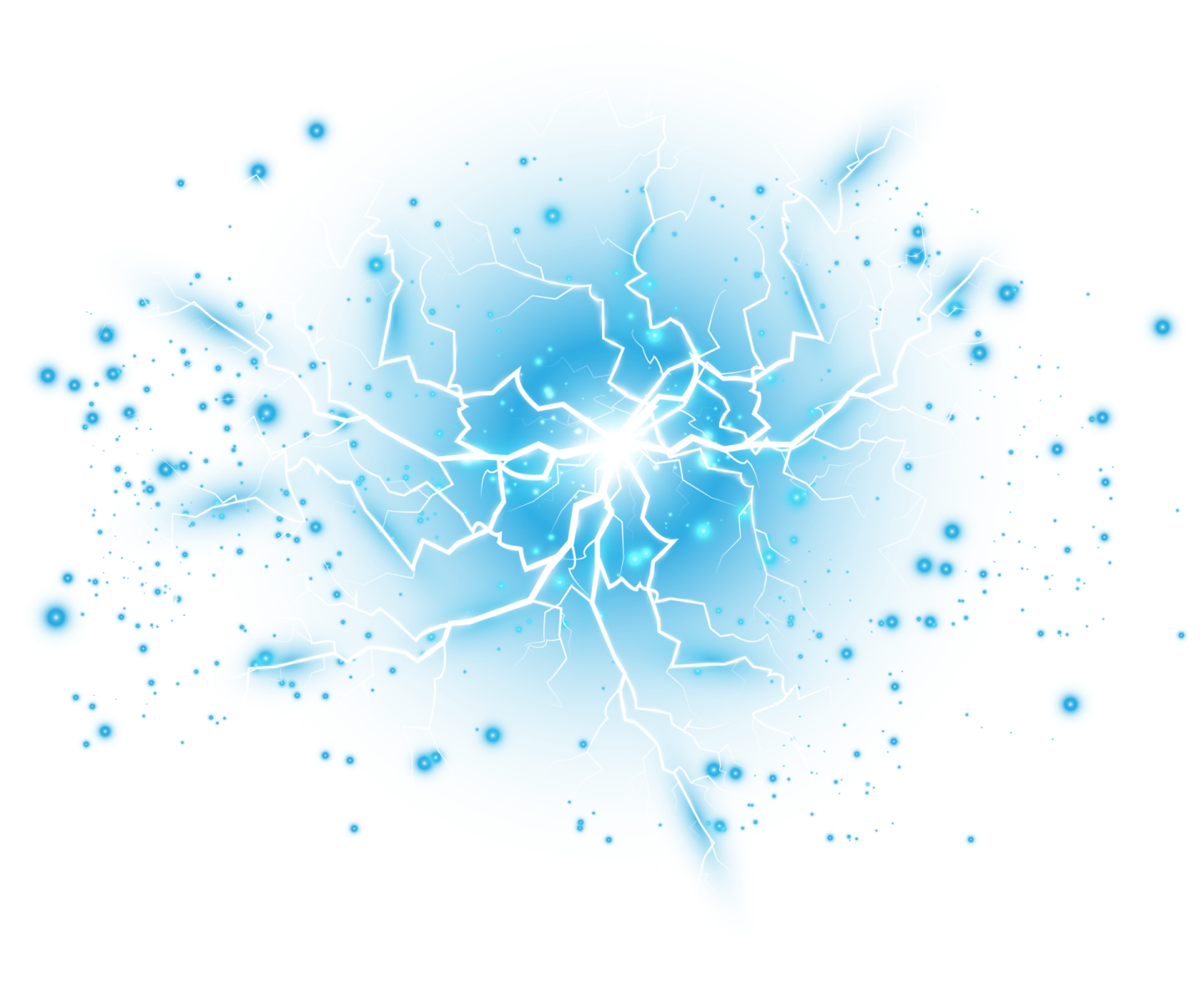 a blue and white background with lightnings