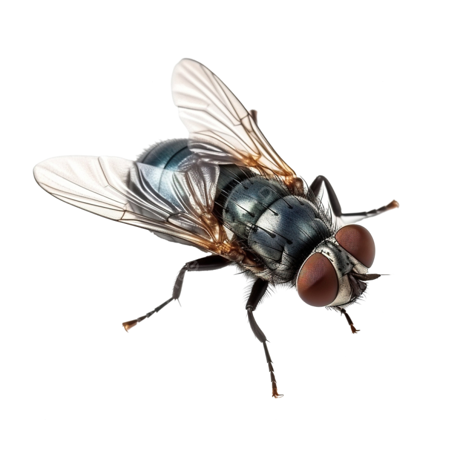a fly insect on a white background