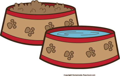 two bowls of dog food clipart
