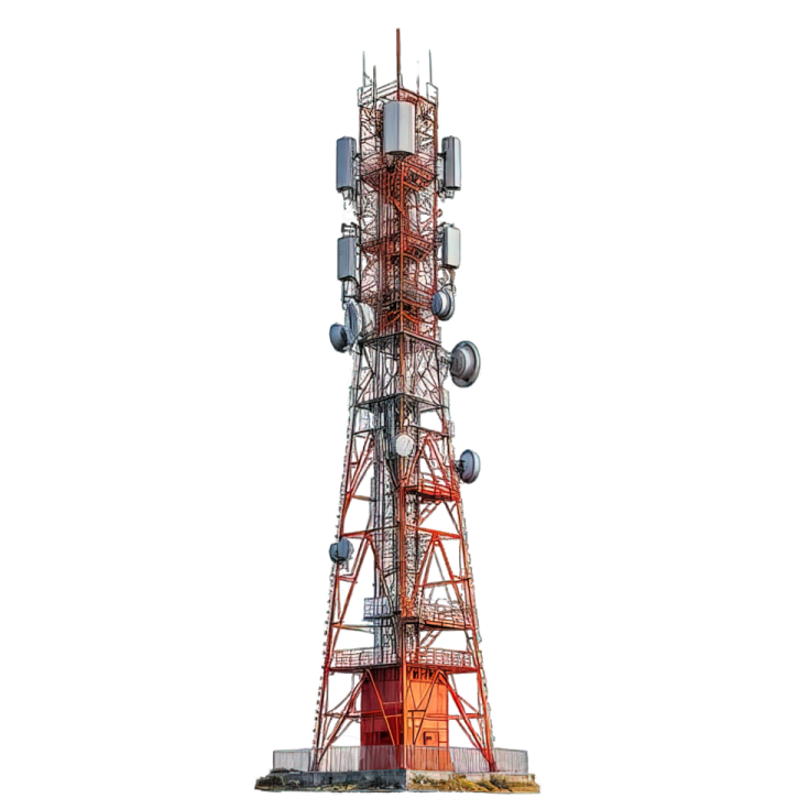 a radio tower on a white background