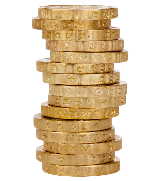 a stack of gold coins