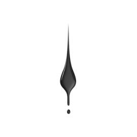 a black ink bottle on a white background