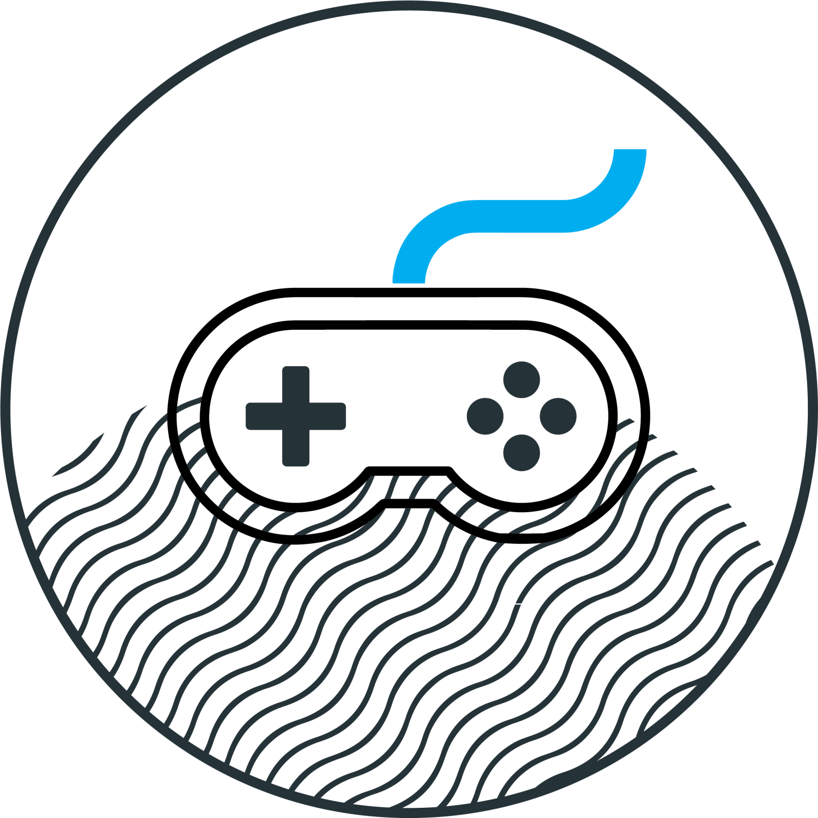 a black and white illustration of a video game controller