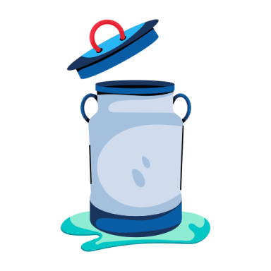 a bucket with a lid on top of it