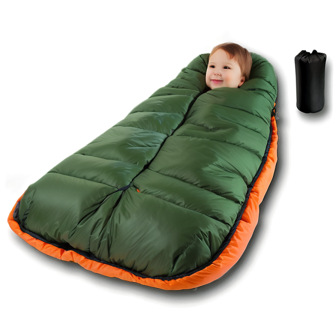 a small child laying on a sleeping bag