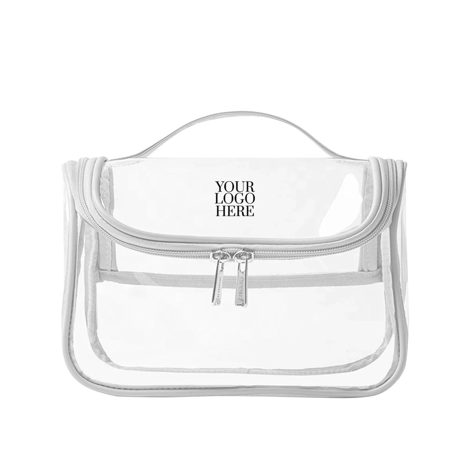 clear cosmetic bag with zipper closure