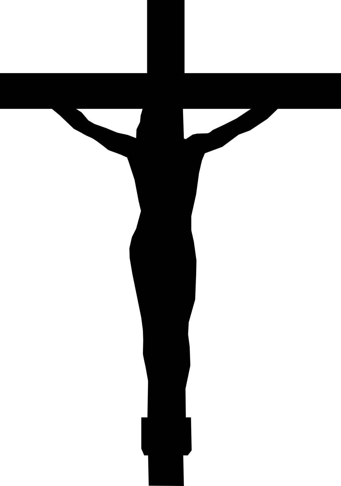 a black and white silhouette of jesus on the cross