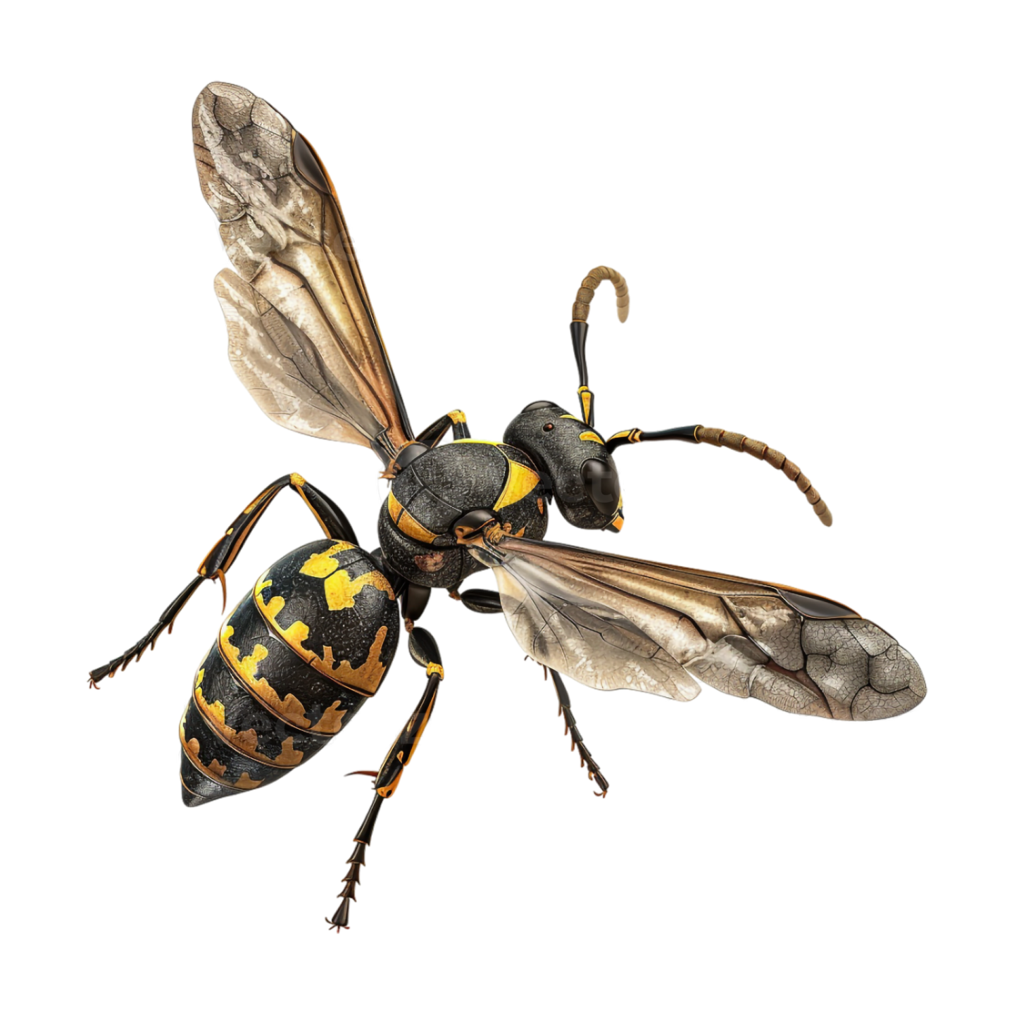 3d digital render of a wasp isolated on a white background