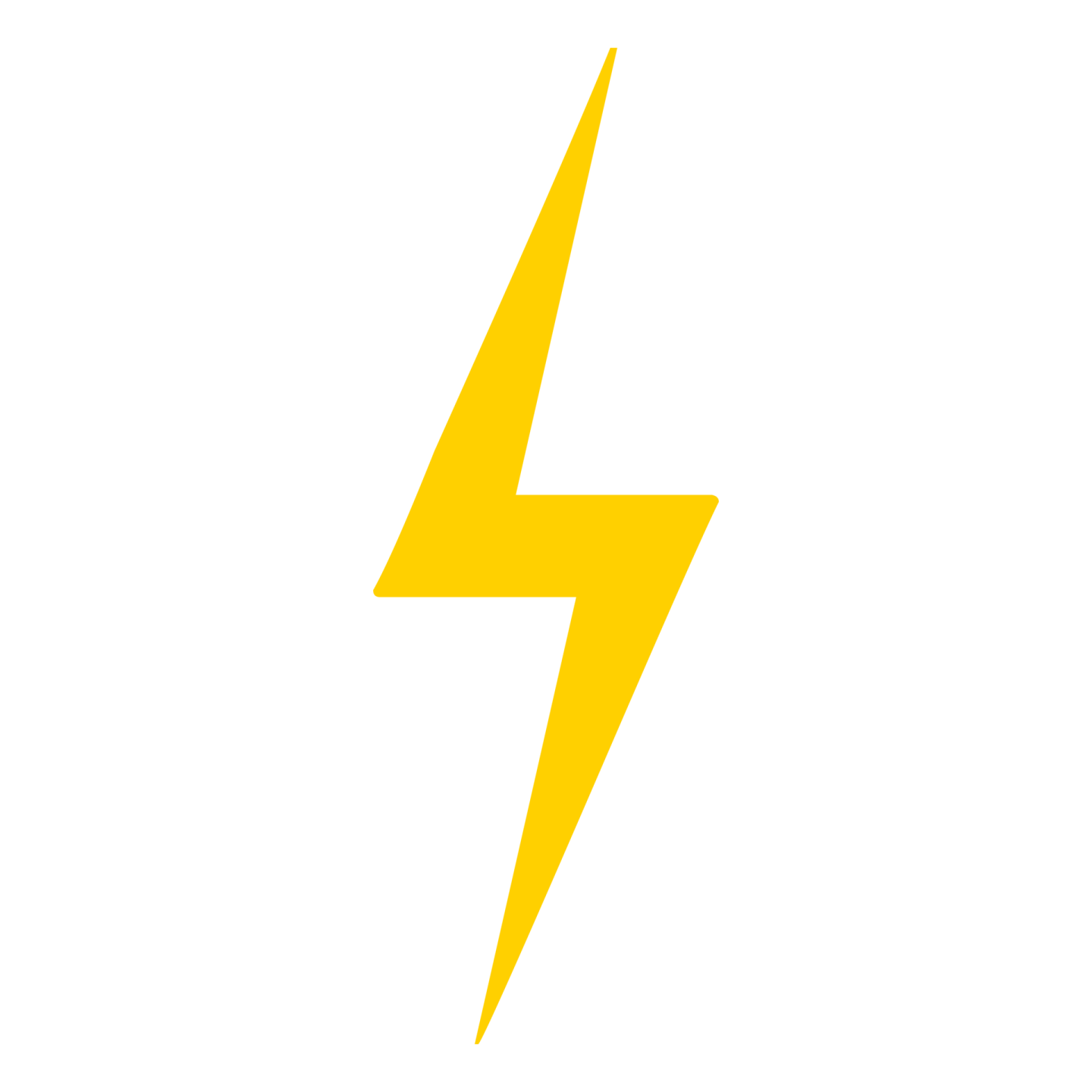 a black and white lightning bolt icon