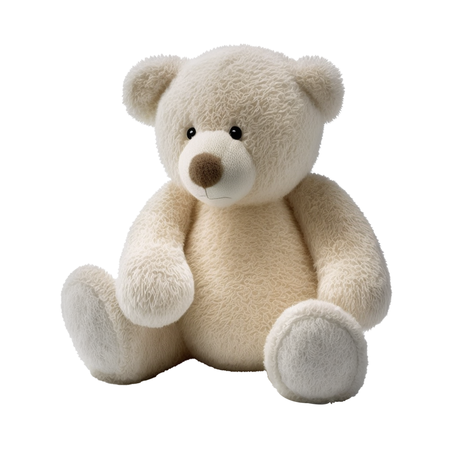 a teddy bear sitting on a white background