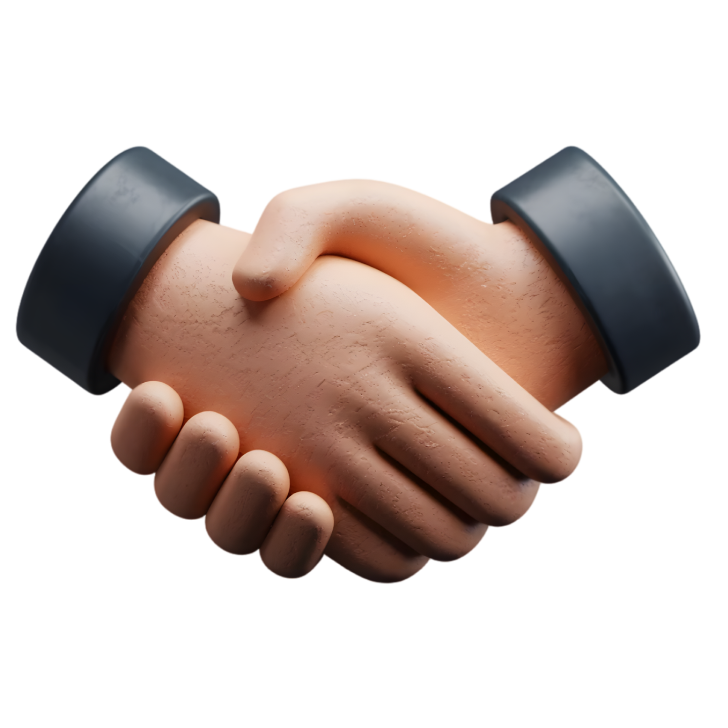 two hands shaking over a white background