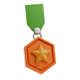 a medal with a star on it