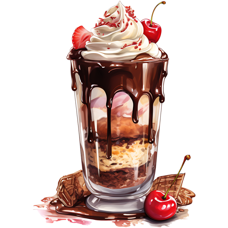 a glass filled with chocolate and topped with whipped cream