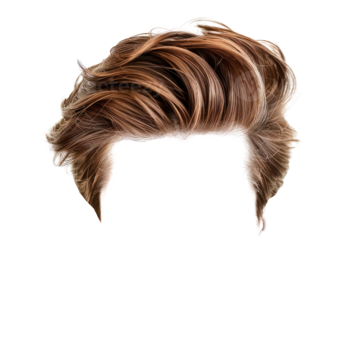 a man's haircut on a white background