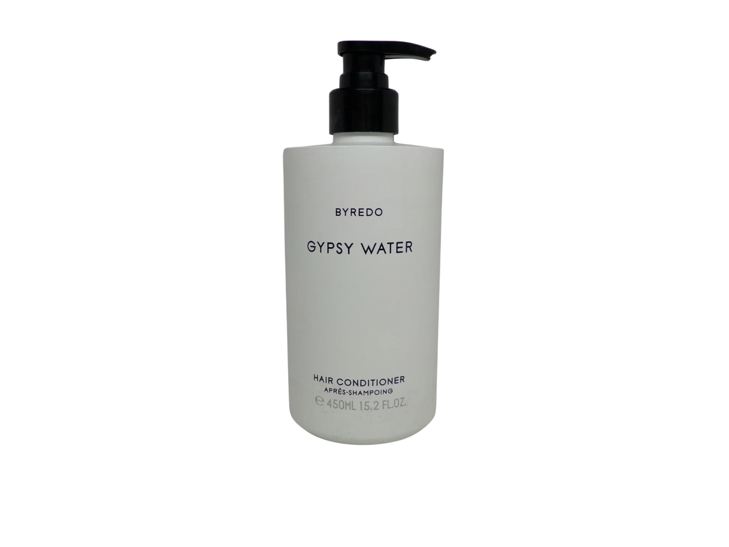 a bottle of grey water on a white background