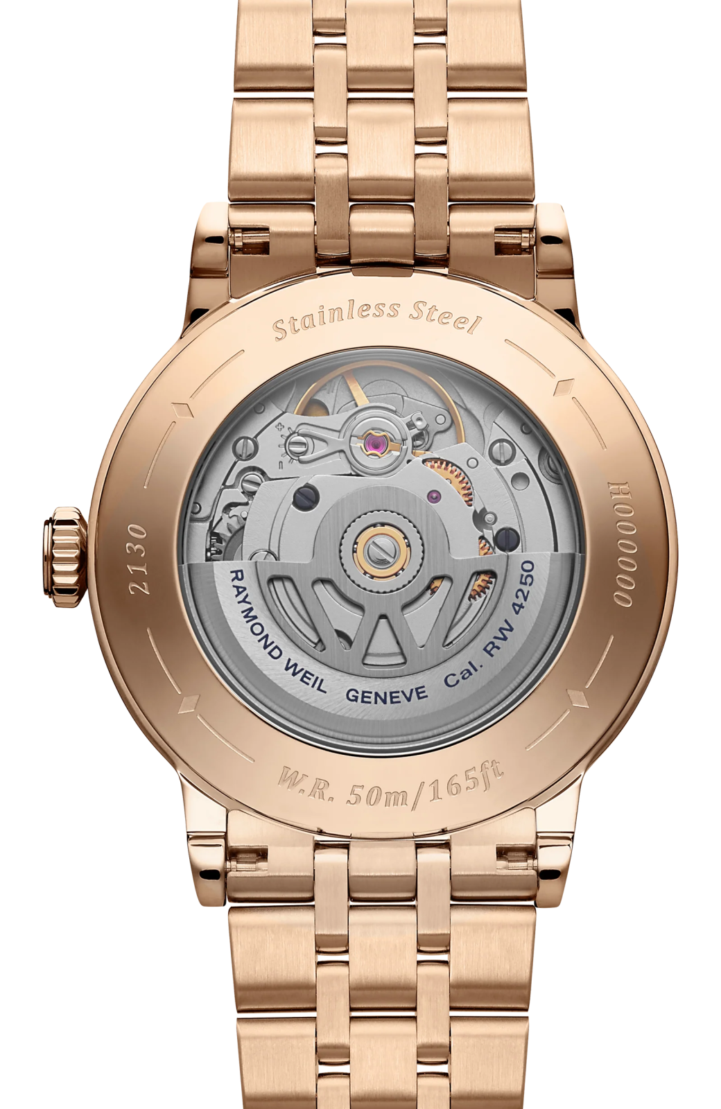 a rose gold watch with a white dial