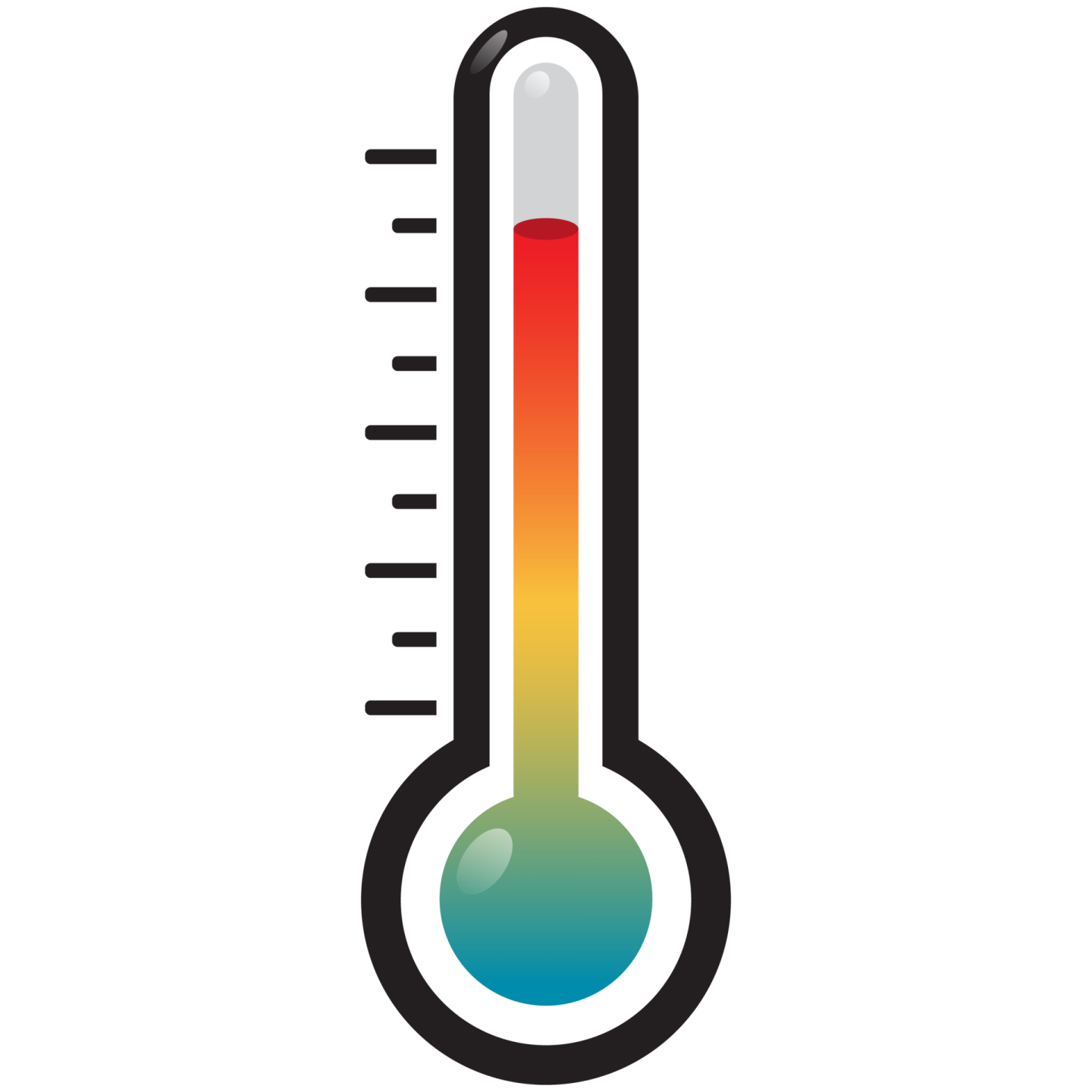 a thermometer on a white background