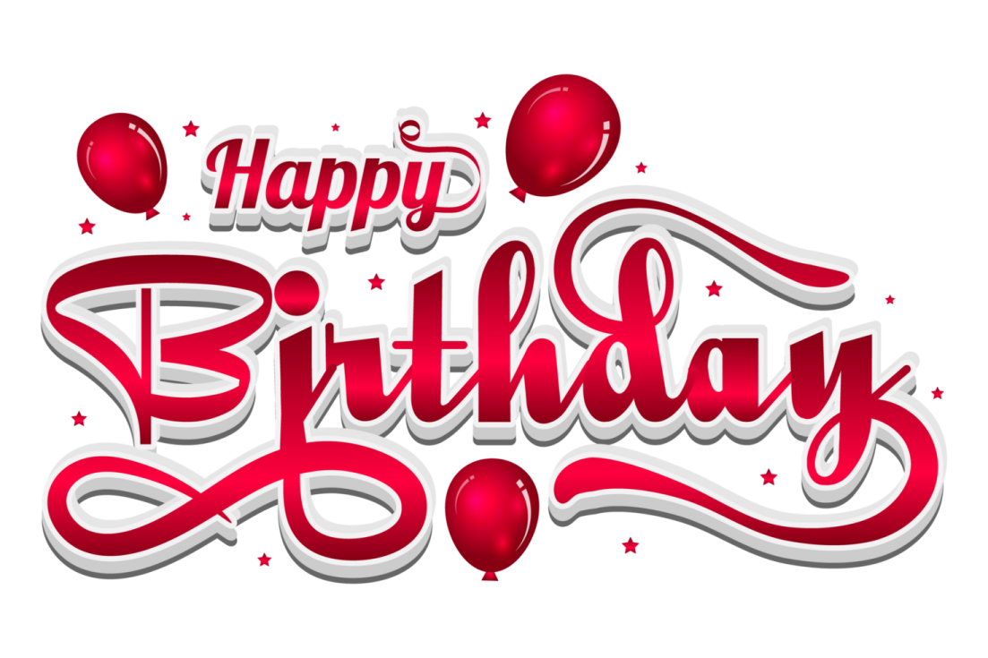 a happy birthday card with balloons and stars