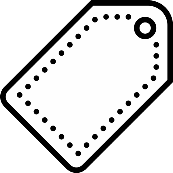 a black and white image of a tag