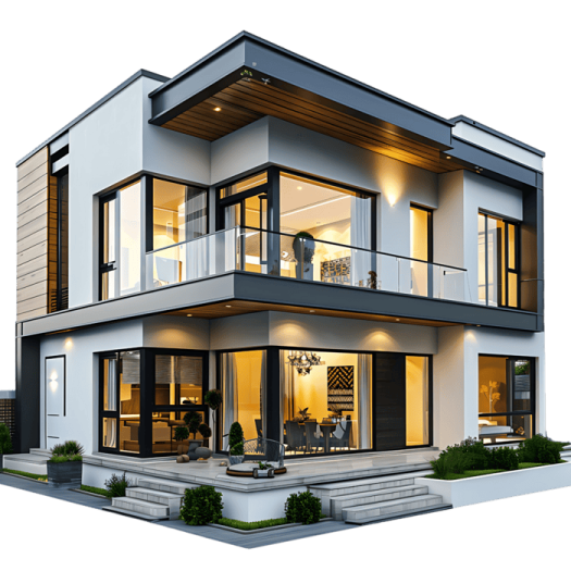 a 3d rendering of a modern house