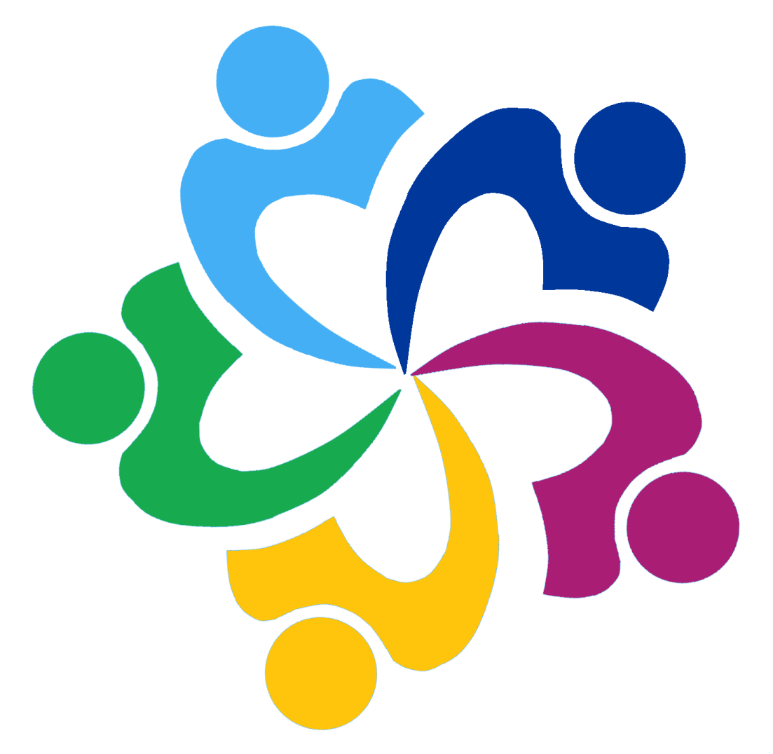 a group of people holding hands in the shape of a flower