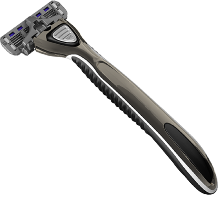 the shaver has a large handle and a long handle