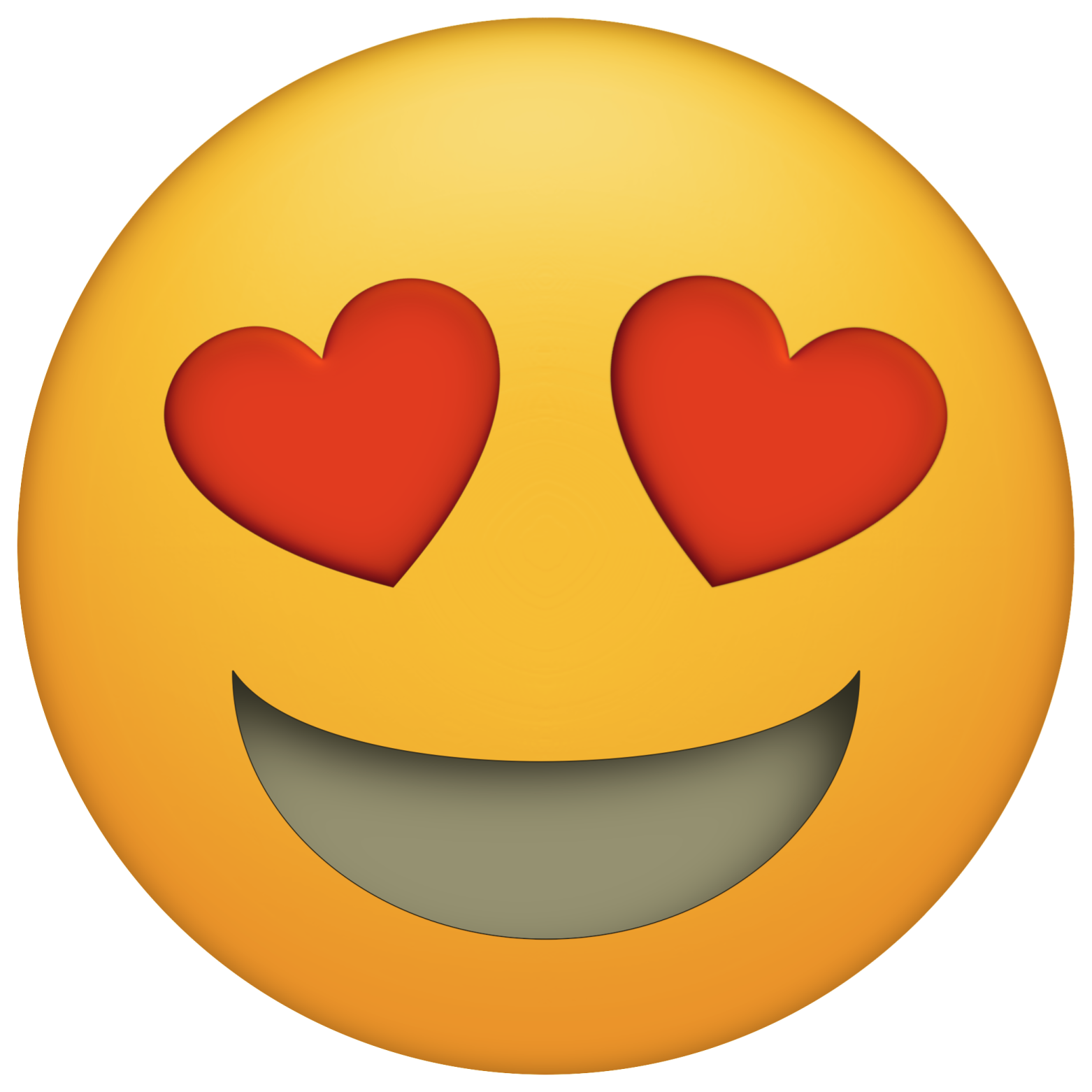 a smiley face with hearts in the eyes