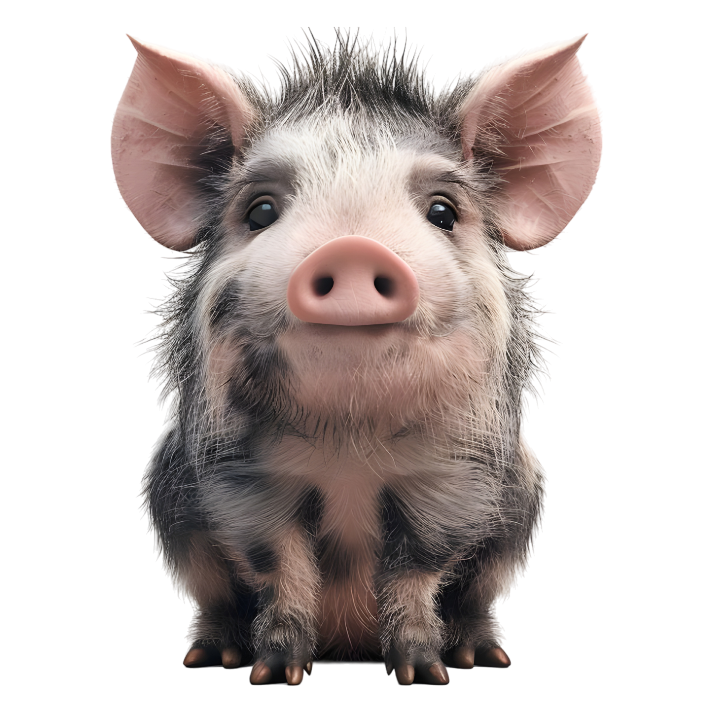 a small pig sitting on top of a table