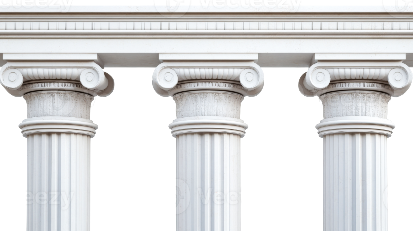 a row of white columns on a white background