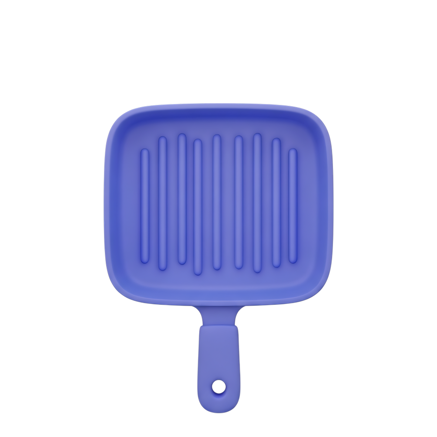 a blue plastic spat with a handle