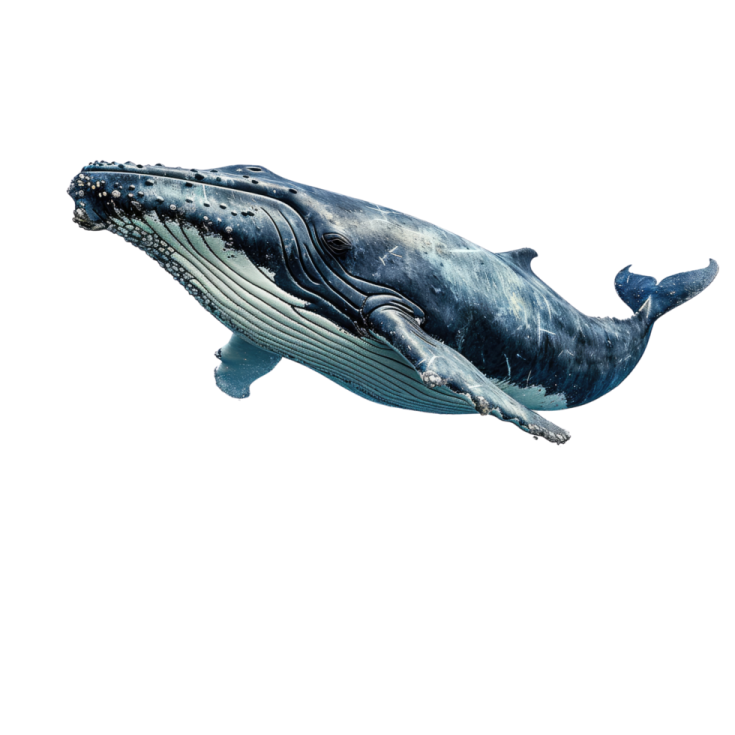 a blue whale swimming in the ocean