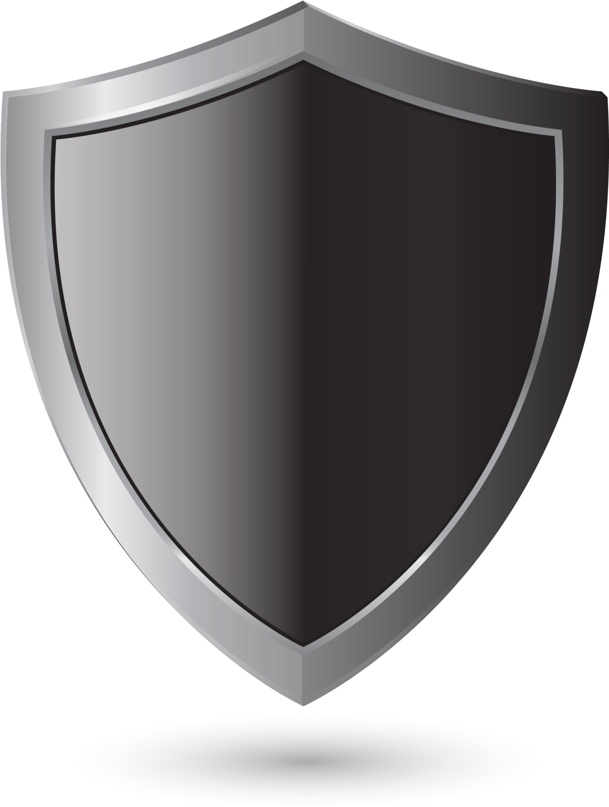 a black shield icon on a white background