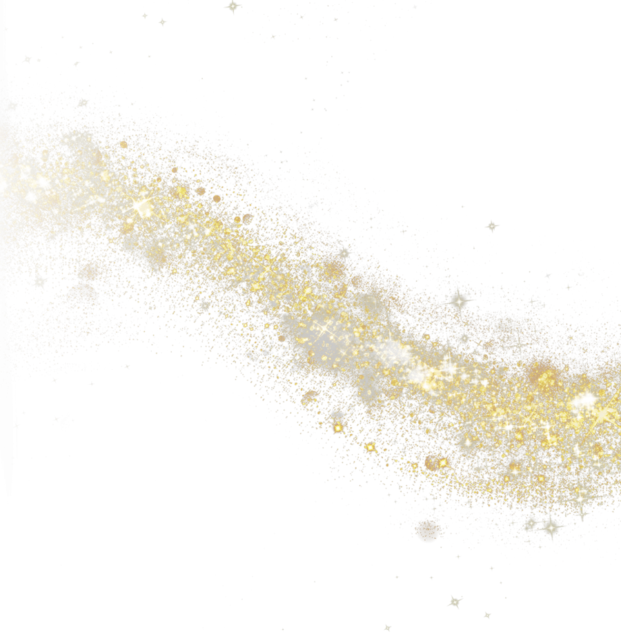 a white background with gold glitter and stars
