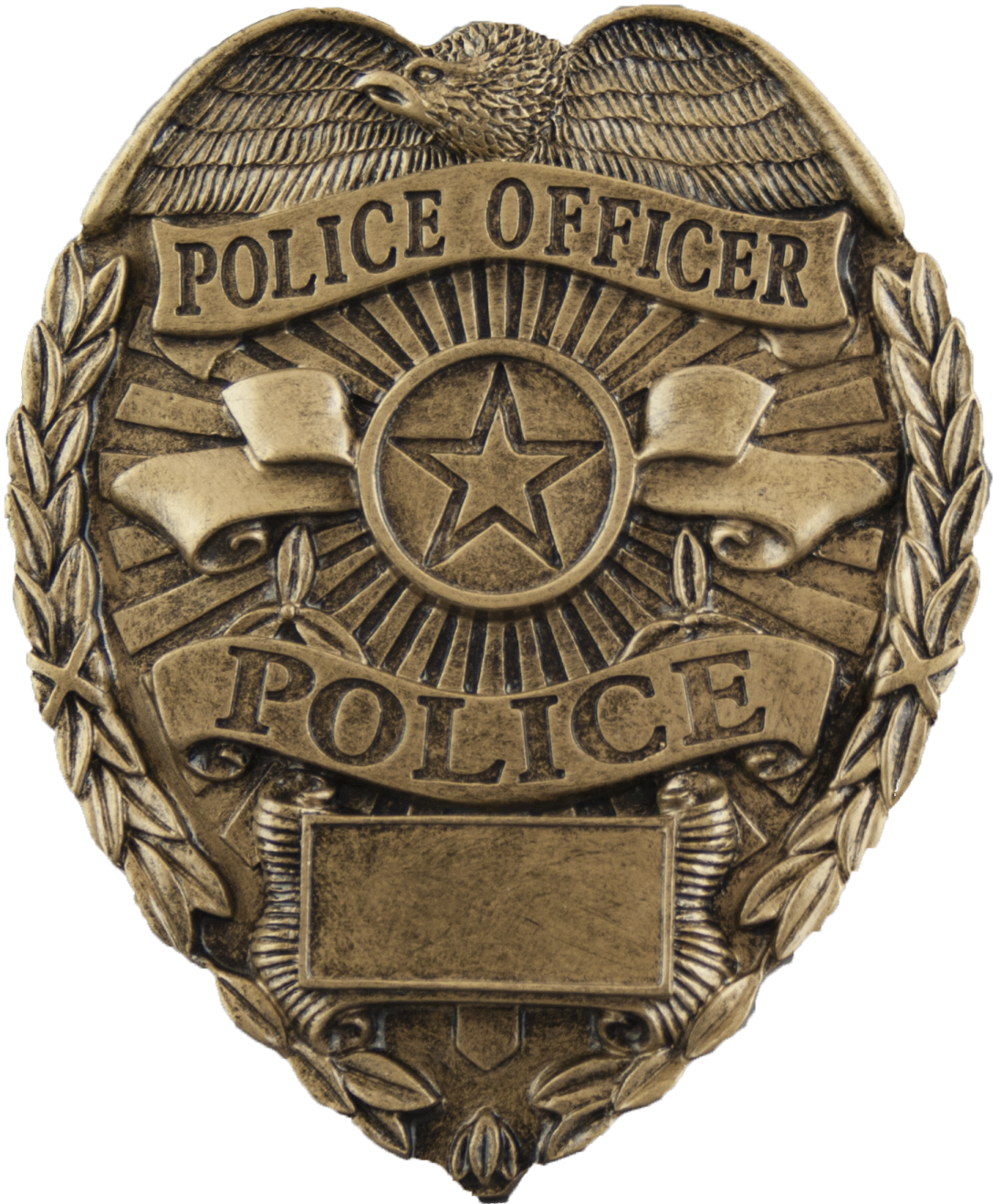 a police badge on a white background
