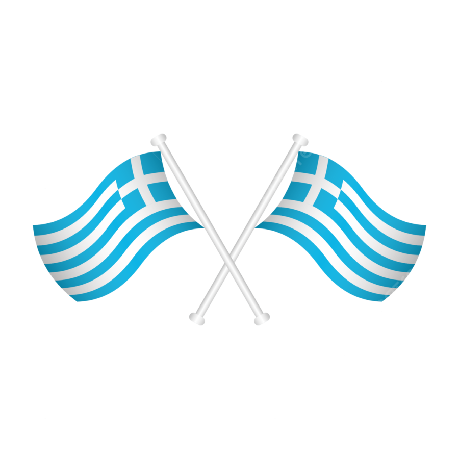 two greece and greece flags