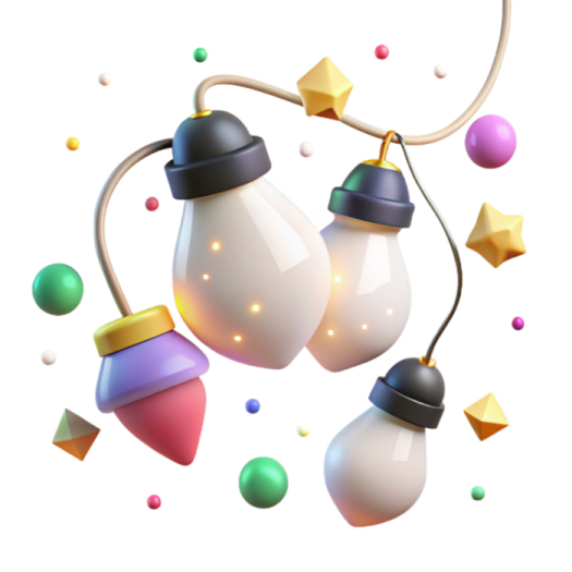 a bunch of christmas lights hanging from the ceiling