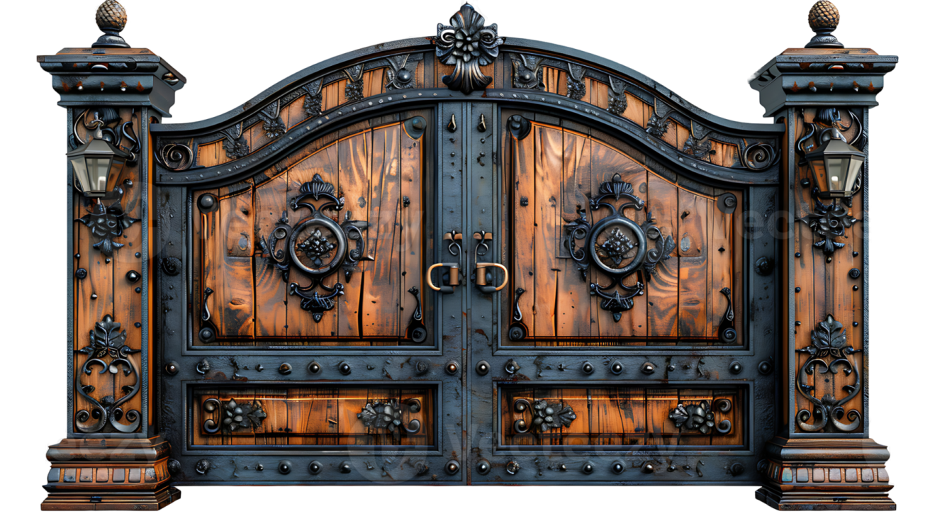 a close up of a wooden gate
