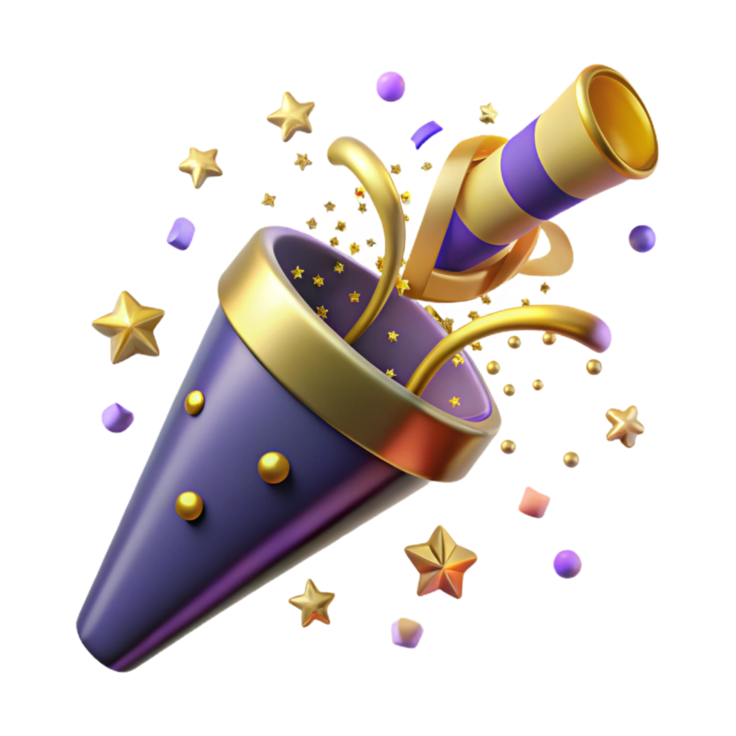 purple and gold party horn
