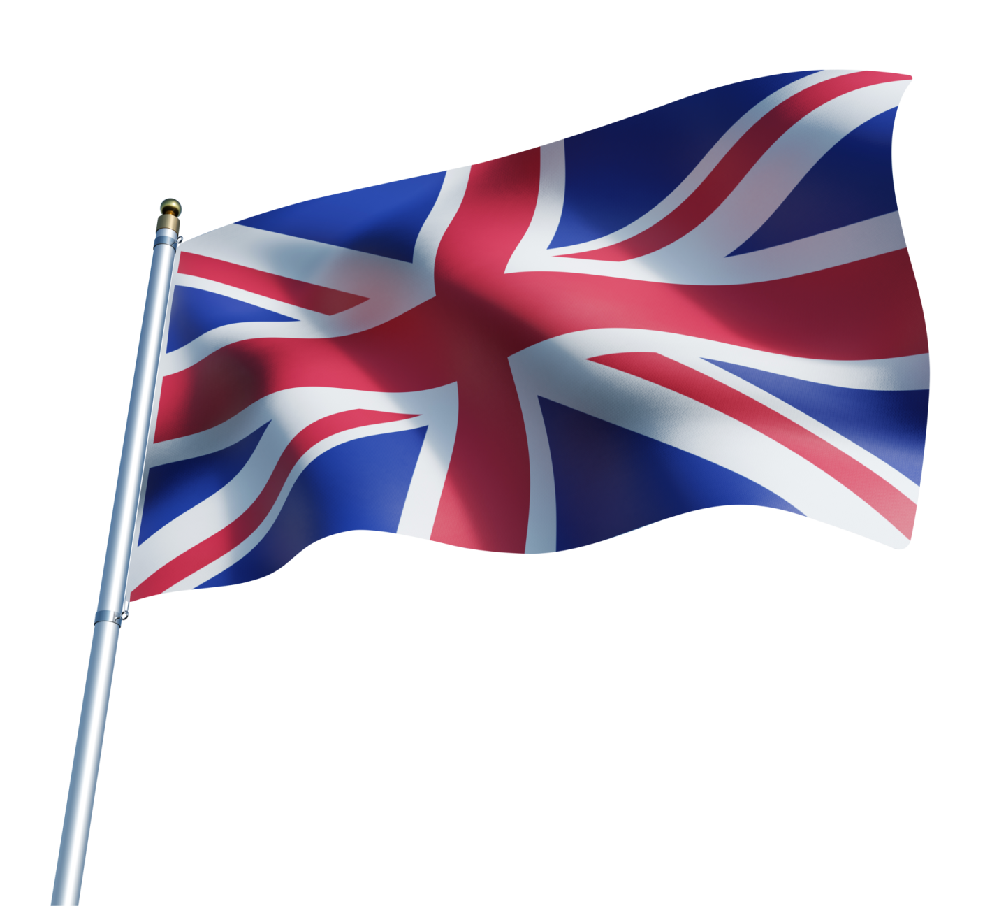 a british flag waving in the wind
