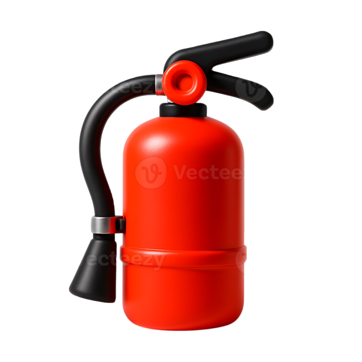 a red fire exor on a white background
