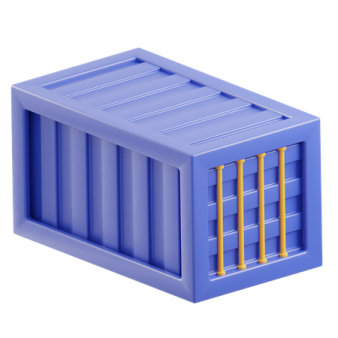 an image of a blue plastic container