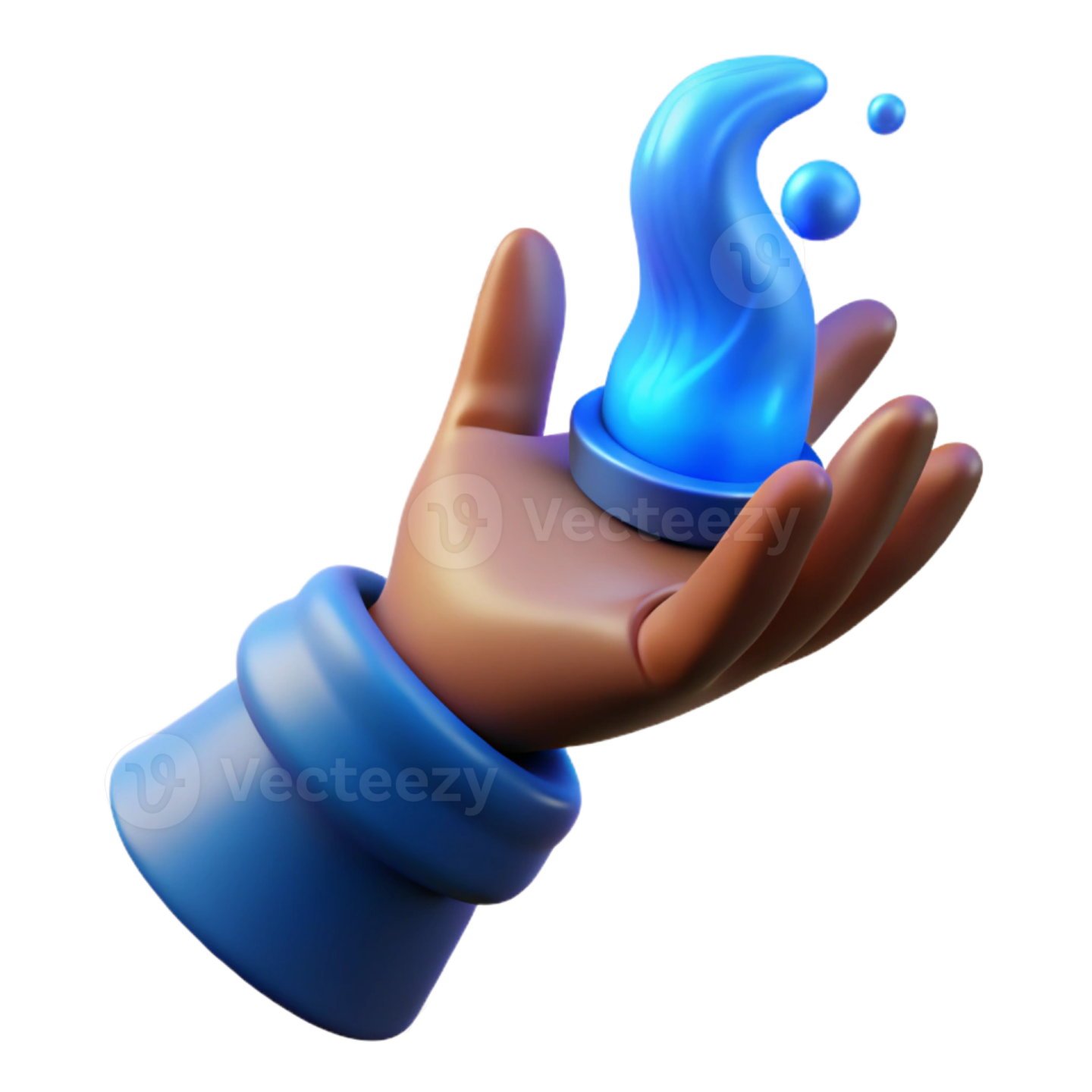 a hand with a blue substance on it