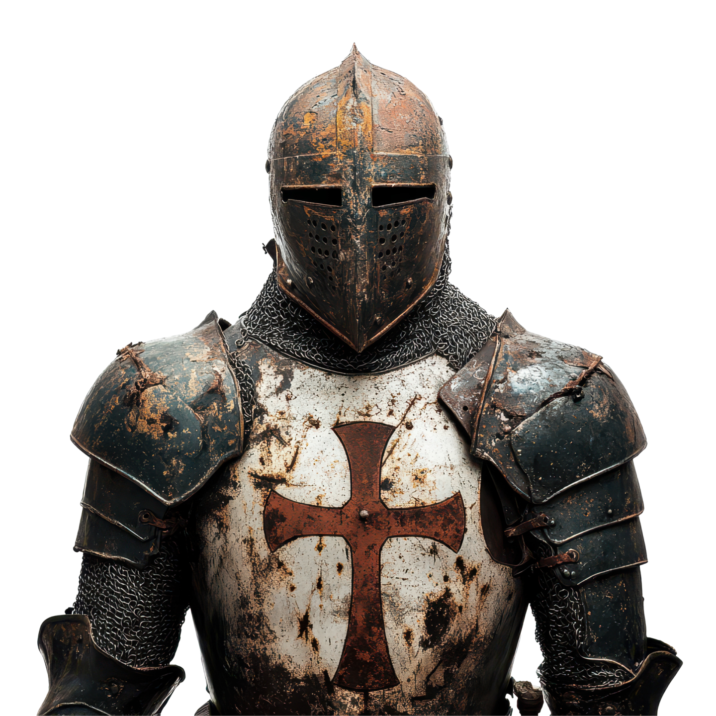 a close up of a knight's armor