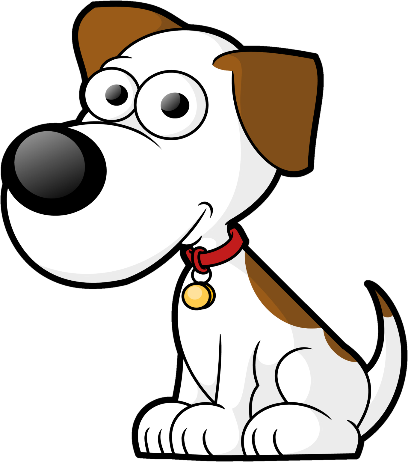 a cartoon dog sitting on the floor