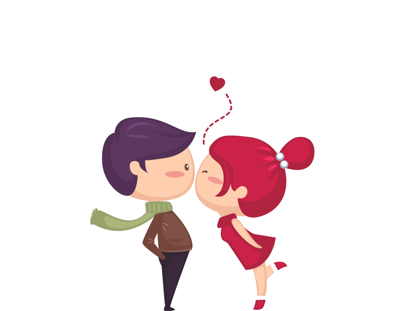 a man and woman kissing in the air