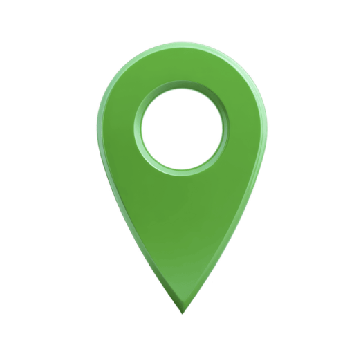 a green pin with a hole in the middle